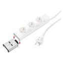 Moduł 250V, PowerStrip Moduł 2xUSB, biała, POWERCUBE, 16A