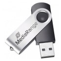 MediaRange USB flash disk, USB 2.0, 32GB, czarny, MR911, USB A, swivel / twister