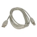 Kabel USB (2.0), USB A M- USB B M, 3m, szary, Logo, plastic bag