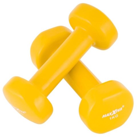MAXXIVA Zestaw hantli winylowych 2 x 1 kg, żółty MAXXIVA®