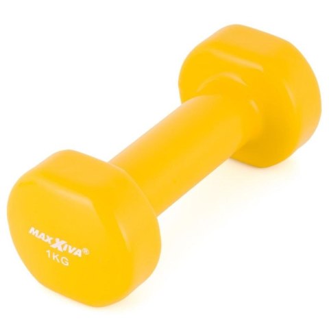 MAXXIVA Zestaw hantli winylowych 2 x 1 kg, żółty MAXXIVA® MAXXIVA Zestaw hantli winylowych 2 x 1 kg, żółty MAXXIVA®
