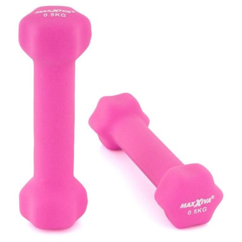 MAXXIVA Zestaw hantli z pokrowcem neoprenowym 2 x 0,5 kg, ró MAXXIVA® MAXXIVA Zestaw hantli z pokrowcem neoprenowym 2 x 0,5 kg, ró MAXXIVA®