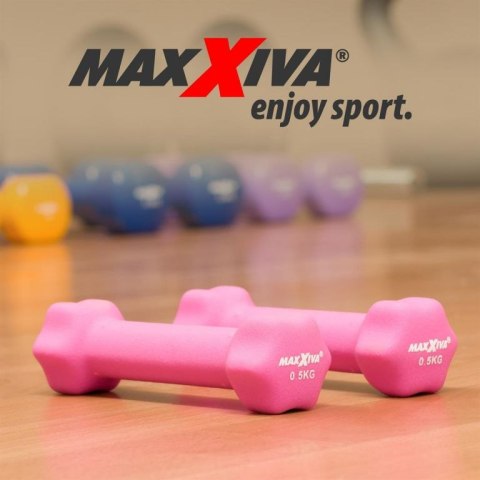 MAXXIVA Zestaw hantli z pokrowcem neoprenowym 2 x 0,5 kg, ró MAXXIVA® MAXXIVA Zestaw hantli z pokrowcem neoprenowym 2 x 0,5 kg, ró MAXXIVA®