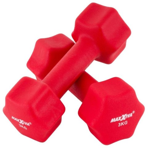 MAXXIVA Zestaw hantli z pokrowcem neoprenowym 2 x 3 kg, czer MAXXIVA® MAXXIVA Zestaw hantli z pokrowcem neoprenowym 2 x 3 kg, czer MAXXIVA®