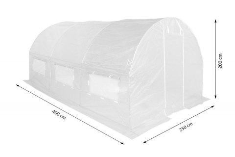 TUNEL FOLIOWY 250 cm x 400 cm (10 m2) biała Home & Garden TUNEL FOLIOWY 250 cm x 400 cm (10 m2) biała Home & Garden