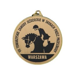 Medal Złoty Biathlon Z Miejscem Na Emblemat 25 Mm Z Grawerowaniem Na Laminacie