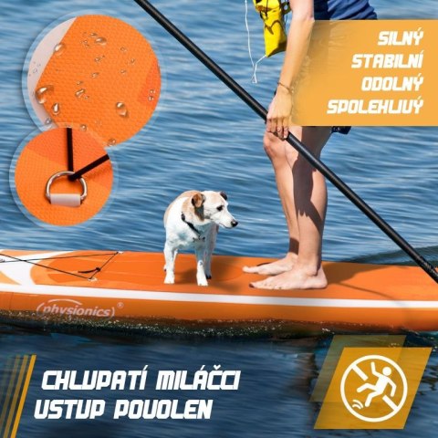 Nadmuchiwana deska wiosłowa Physionics 305cm pomarańczowa + Physionics Nadmuchiwana deska wiosłowa Physionics 305cm pomarańczowa + Physionics