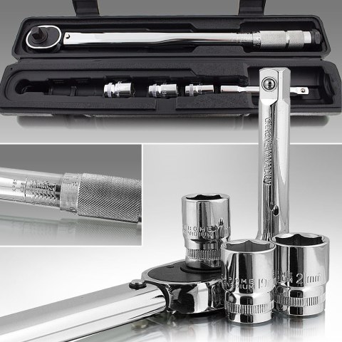 Klucz dynamometryczny z grzechotką 1/2" + nasadki 17 19 21mm Bituxx Klucz dynamometryczny z grzechotką 1/2" + nasadki 17 19 21mm Bituxx