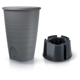 Set zbiornik pojemnik na wodę deszczówkę z kpl. przyłączy i podstawą Peruno 260l antracyt