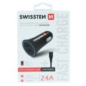 Ładowarka samochodowa SWISSTEN 12W, 2-portowy, USB-A, kabel Lighting MFi