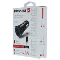 Ładowarka samochodowa SWISSTEN 12W, 2-portowy, USB-A, kabel USB-C