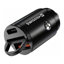 Ładowarka samochodowa SWISSTEN 30W, 2-portowy, USB-C, USB-A