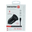 Ładowarka samochodowa SWISSTEN 35W, 2-portowy, USB-C, USB-A, kabel USB-C