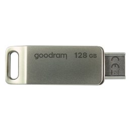 Goodram USB flash disk, USB 3.0 (3.2 Gen 1), 128GB, ODA3, srebrny, ODA3-1280S0R11, USB A / USB C, z obrotową osłoną