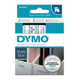 Dymo oryginalny taśma do drukarek etykiet, Dymo, 45011, S0720510, niebieski druk/przezroczysty podkład, 7m, 12mm, D1