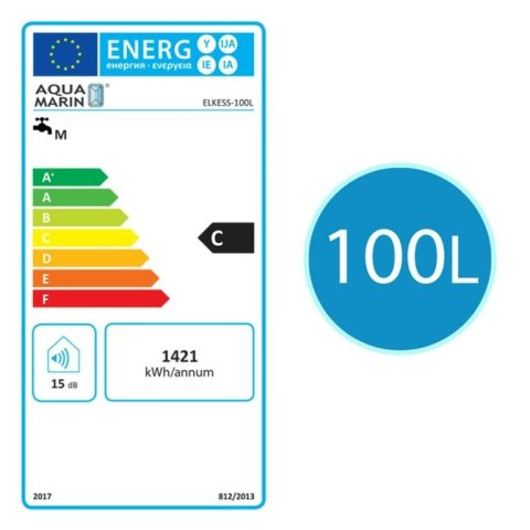 Elektryczny podgrzewacz wody Aquamarin®, 100l, 1,5 kW Aquamarin Elektryczny podgrzewacz wody Aquamarin®, 100l, 1,5 kW Aquamarin