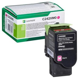 Lexmark oryginalny toner C242XM0, magenta, 3500s, extra duża pojemność, return, Lexmark C2425dw,C2535dw,MC2425adw,MC2535adwe,MC2