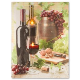 Obraz podświetlany - wino, 2 diody LED, 30 x 40 cm Nexos